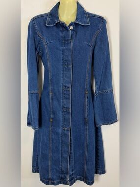 Vintage Starwear Jeans Dark Blue Denim Longline Jacket Coat